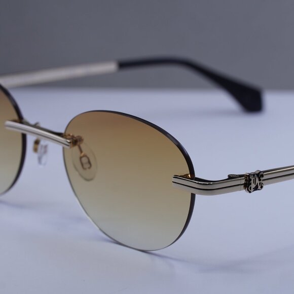 Palm Angels PERI10H CRYSTAL 7622 Oval Sunglasses - Gold/Orange Gradient - Picture 4 of 10